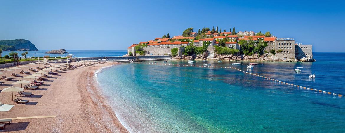 Sveti Stefan luxury touristic resort landscape