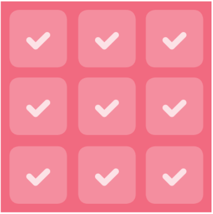 picto 9 cases validées