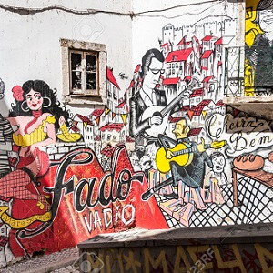 Graffiti of traditional portuguese fado